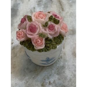 Pink Roses Trinket Jar #keepsake #roses #vintage
